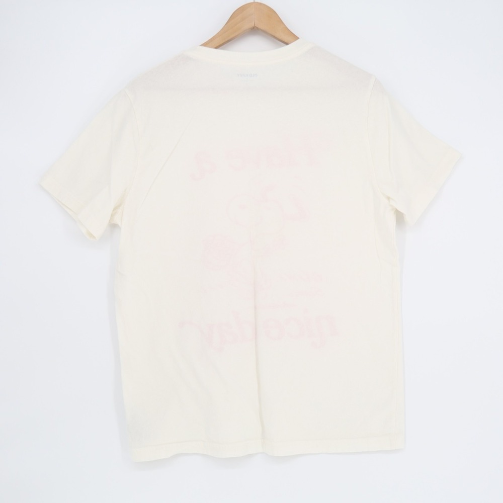 Old Navy Snoopy T-Shirt Womens Medium White Cotton Have A Nice Day Graphic Print - Picture 4 of 5